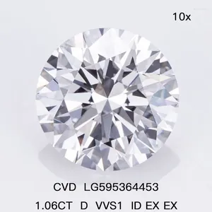 فضفاض الماس Sgarit المجوهرات الراقية CVD Diamond 1.06 قيراط Cut VVS1 D LAB CORNE