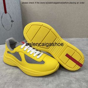 Pradshoes отличные Prade Men Sneakers Americas Cup Cupse Обувь для воздушной сетчатой резиновой велосипед