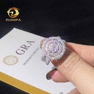 Nowy przylot Instock Hip Hop Luksusowy pierścionek Out Out Off Genial Diamond Moissanite Diamond Pierścień dla mężczyzn