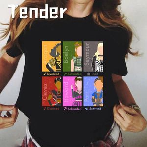 Frauen T-Shirts Sechs die musikalischen Queens Hip Hop-Print-Shirt Lose O-Neck für Frauen Kurzarm hochwertiger T-Shirt Mode Femmel