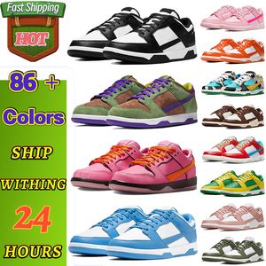 Panda running shoes white black Designer Shoe sneakers lows Triple Pink Green Glow Active Fuchsia University Blue mens womens casual trainers Flat Sneaker dhgate