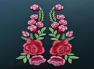 Belo colar floral de rosa colarinho de costura apliquei distintivo bordado vestido bordado artesanato artesanal adesivo de tecido sk796397413