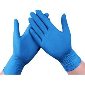 Niebieskie rękawiczki jednorazowe 100pcs PVC Nie sterylne proszkowe sprzątanie lateksowe zasilacze kuchenne i żywności Safe
