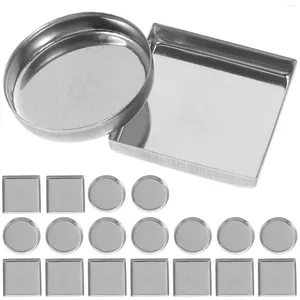 Storage Bottles 30 Pcs Aluminum Plate Paint Palette Round Empty Metal Pan For Eyeshadow Container DIY Square