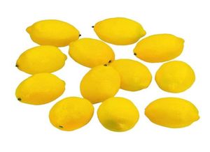 12Pcs Artificial Lemons Fake Fruit for Home Kitchen Wedding Party Festival Autumn Thanksgiving Decoration Yellow1398801