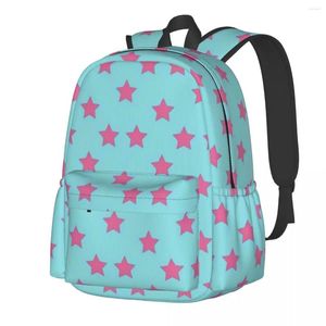 Backpack Joestar Pink Stars Women Men Jojos Bizzare Adventures Print Backpacks Cute High School Bags Travel Designer Rucksack