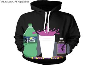 Whole ALMOSUN Sipping That Lean 3D All Over Printed Hoodies Pockets Sweatshirt Hip Hop Hipster Cheers Street Wear Men Women5584185