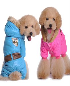 Fashion New Dog Apparel Pieczęć odcisk ubrania psów PET039S Autumn Winter Jacket Coat Pink and Blue Color5395683