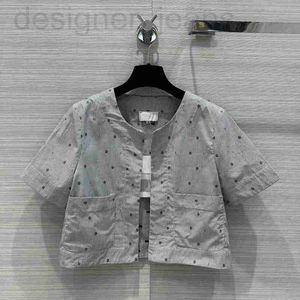 Women's Blouses & Shirts designer Brand Same Style 2024 New Spring Summer O Neck Short Sleeves Fashion Luxury Designer Tops 0319-1 M66O