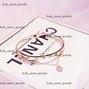 Tiffanyjewelry Wholesale- Rose Gold Stainless Steel Bracelets Bangles Tiffanyjewelry Bracelet Female Heart Forever Love Brand Charm Bracelet Women Jewelry 8744