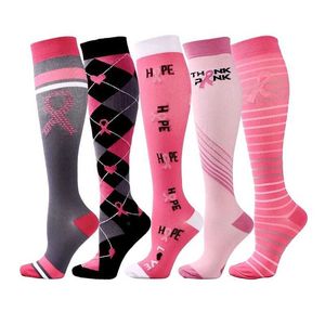 Socks Hosiery Pressure Socks Slim Leg Socks Sports Compression Socks Oil Painting Series Calf Socks Unisex Medium Length Nurse Elastic Socks Y240504