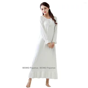 Women's Sleepwear Spring Autumn Women Long Sleeves Modal Princess Nightdress O Neck Loose Pregnant Nightshirt Full Length Sleepshirt