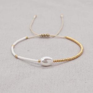 Charm Armbänder weiße Barockarmband Farbe Kontrast Miyuki Samen Perlen einstellbar einfach für Frauen Mode Schmuck Geschenk