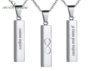 NextVance Custom Square Strip Pendant Necklace Graverad namn Bar Nalband för kvinnor Män Personlig gåva Geometriska smycken7610828