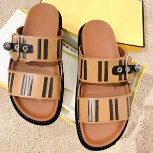 Podróż sandale damski sandale damski designer męski buty zwykłe suwaki najwyższej jakości skórzane muły Nowy luksusowy slajd letni but plażowy Sandały z płaską wędrówką