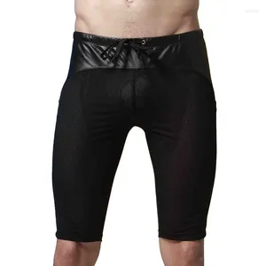 Underbyxor män mesh sport shorts manlig snabb torkning mens jogging fitness tight kort byxa mäns kör svart xl