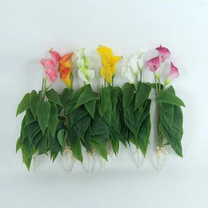 Decorative Flowers 1pc Pu Calla Lily Artificial Flower Wedding Bouquet Bridal Shower Party Home Decoration Simulation Shooting Props