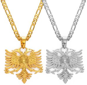 Anniyo Albania Eagle Pendant Necklaces for Men Women Silver Colorgold Albanian Jewelry Ethnic Gifts Kosovo 2334067344172
