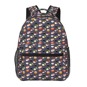 Backpack Japanese Sushi Pattern multifuncional Multifuncional Classic Basic Water Resistente à água Casual Mack