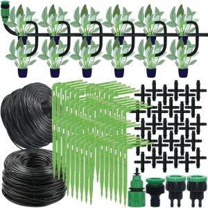 Decorações Sistema de rega automática Kit de irrigação por gotejamento de jardim 4way 4/7mm a 3/5mm Mangueira gotejador para vegetais de vegetais de vasos estufa de bonsai