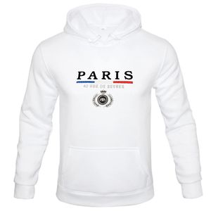 Paris Mens Graphic Hoodie Komfort Stretch Draw String Mode Pullover Casual Lose Sport Clothing 240430