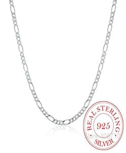 Italy Made 925 Sterling Silver Figaro Chain 2mm Slim Choker Necklace Women Jewelry kolye collier collares ketting Colar 4060cm2612043770