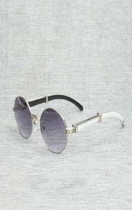 Ienbel Finger schwarzer Büffelhorn Sonnenbrille Männer natürlicher Holz Klarglasrahmen für Frauen Outdoor Brille rund Gläser 3HHH6543668