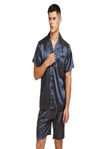 Tony Candice Satin Silk Pajamas Shorts for Men Rayon Silk Sleep Fear Summer Męski Pajama Zestaw Soft Nightgown for Men Pajamas8356043