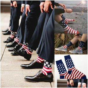 Мужские носки мужские мужчины США американский флаг патриотические звезды Stripes rew Drop Delive Apparel нижнее белье dhhxz