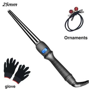 Rolowniki do włosów prostownicy LCD Curlers Curling Iron Pojedyncza rurka ceramiczna glazura gruszki stożka elektryczne włosy kręcone Y240504