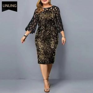 Mother Of The Bride Groom Dresses Plus Size Everyday Burgundy Elegant Party Wedding Sequin Clothing 4xl 5xl 6xl Summer 240422