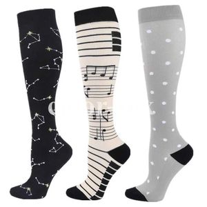 Socks Hosiery New Compression Socks Kn High Medical Edema Nurse Calf Shaping Running Men Women Sports Socks 20-30mmhg Compression Socks Y240504
