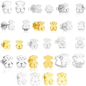 2024 New Fashion Earrings Casual Simple Style Original Design Silver Earrings Female Animal Bear Simple Design Earrings