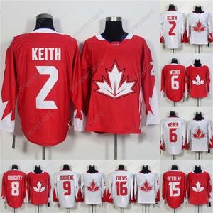 Kob 2016 Dünya Hokey Formaları 2 Duncn Keith 6 Shea Weber 8 Drew Doughty 9 Matt Duchene 14 Jamie Benn 15 Ryan Getzlaf Hokey Jersey S-3XL