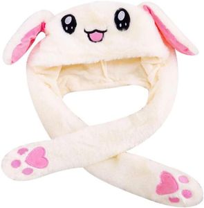 Rabbit Hat Plush Animal Ear Hat Moving Ears Pressing with Airbag Cap for Cosplay Plush Attractive Toys Birthday Gift Bunny Hat2475388