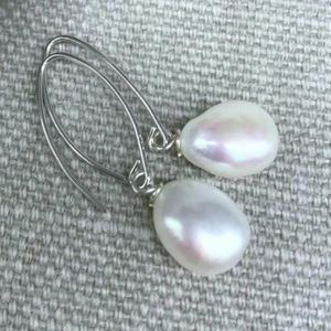 Kolczyki Dangle Natural Whtie Baroque Pearl Silver Ear Drop 925 Hook Złota Dzieci Women Custom Hoop Chandelier Cuff