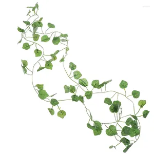 Dekorativa blommor 1x 2,4 m Artficial Vine Silk Ivy Green Plants Fake Leaf Hanging Decoration Rattan Liana Wall Leaves
