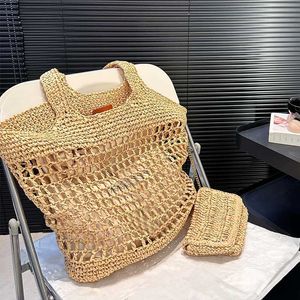 أكياس أزياء حقيبة يد icare lafite مخططة منسوجة بالإضافة إلى حقيبة تسوق كبيرة منسوجة واحدة