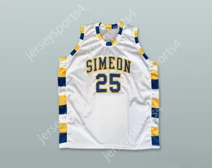 Özel Nay Mens Gençlik/Çocuklar Ben Wilson 25 Simeon Kariyer Akademisi Wolverines Beyaz Basketbol Forması 2 Top Dikişli S-6XL