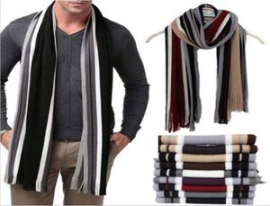 New Winter Scarves Men Classic Cashmere Shawl Warm Fringe Stripe Tassel Long Soft Wraps 8Colors Fashion 1939037