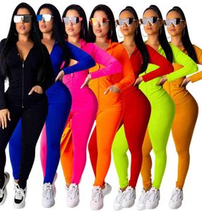 Women Tracksuits 2 Pieces Outfits Desinger Sweatsuit Long Sleeve Ziper Jacket Coat Pink Bike Joggers Set Plus Size Woman Clothing7043300