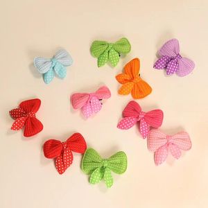 Dog Apparel Pet Cute Bow Hair Clip Accessories Headdress Cat Puppy Item Solid Spot Mini Decoration Random One