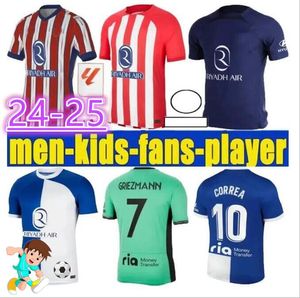 23 24 25 Memphis Futbol Formaları Evden uzakta M. Llorente Correa Camiseta Futbol Gömlek Erkek Çocuklar Griezmann R. Carrasco de Paul Atletic Madrids 120. Yıldönümü8899