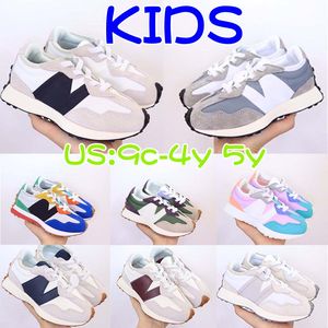 Kids N327 Running Shoes 327 tênis Bandier Sea Salt Cinza Cinza Trigo Multicolor Beige Infants preto cáqui ms327 Tamanho do treinador 26-37