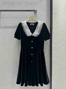 Pist elbiseleri tasarımcı Milan elbise 2024 Yeni İlkbahar Yaz Boyun Kısa Kollu Baskı Moda Tasarımcı Markası Aynı Stil 03117-11 103V