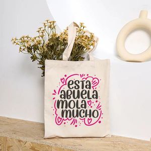 Borse per la spesa Abuela Stampa tela tote per regali di mamma Mother totes per via estroversa borsetta per la festa del regalo