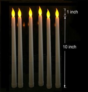 30st 11quotled batteridrivna flimrande flamelösa elfenbensavsmalnande ljus lampa Stick Candle Wedding Home Table Decor 28cm H15983618