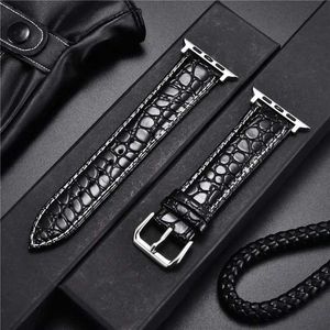 Watch Bands Simulation Crocodile Pattern Straps for8 7 6 5 4 3 SE Leather bands 42/44/45/49mm 38/40/41mm for i H240504