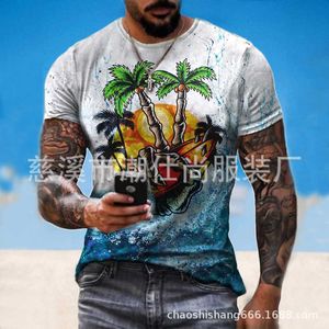 New Mens T-shirt Charming Flower 3D Printed Pattern Short Sleeves
