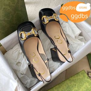 Sandali di design con scarpe da donna con fibbia g donna slingback nere pompa a metà tallone a metà caviglia con cinturino con cinturino per la signora abbigliamento stile casual stile in Italia fatta dimensione eur 34-42